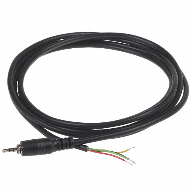 Cable Stereo (4 Conductor, TRRS) Phone Plug, 2.5mm To Cable (Round) 6.0' (1.83m)