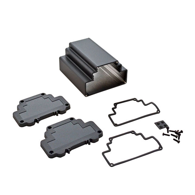 BOX ALUM BLACK 4.46"L X 3.87"W