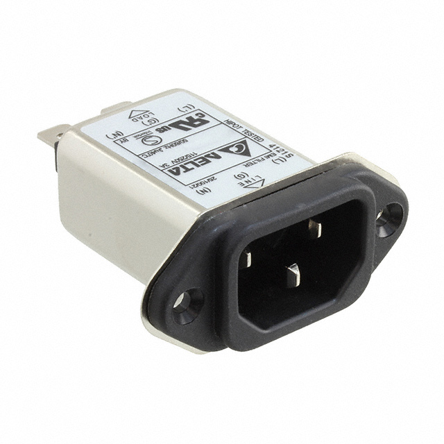 Power Entry Connector Receptacle, Male Blades IEC 320-C14 Panel Mount, Flange