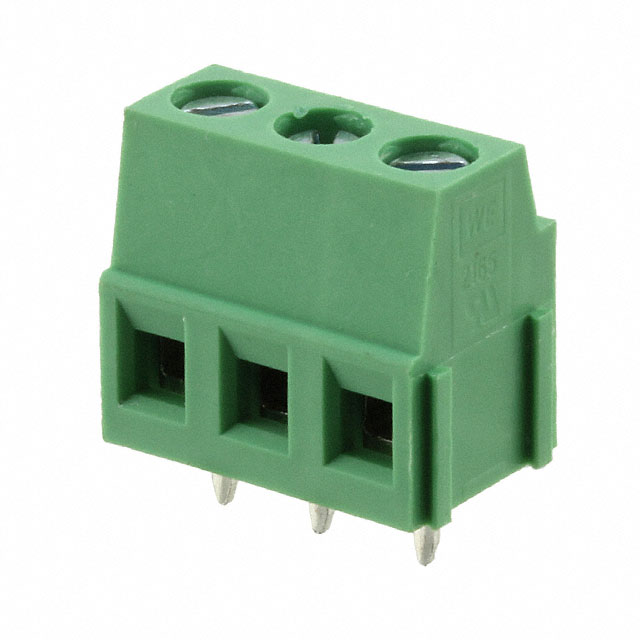 3 Position Wire to Board Terminal Block Horizontal with Board 0.200 (5.08mm) Through Hole