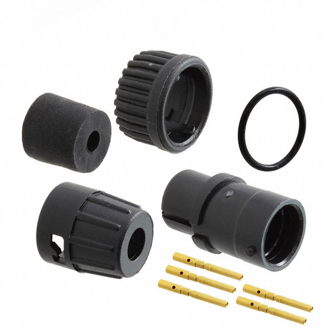 5 Position Circular Connector Plug, Female Sockets Crimp