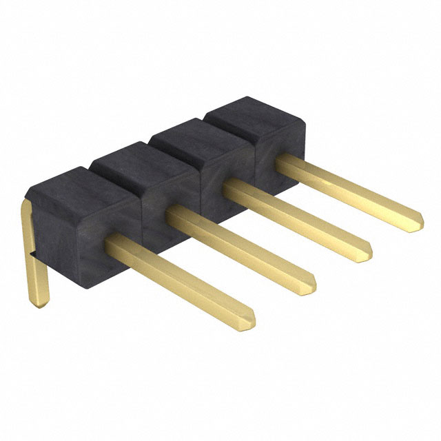 Connector Header Through Hole, Right Angle 4 position 0.100