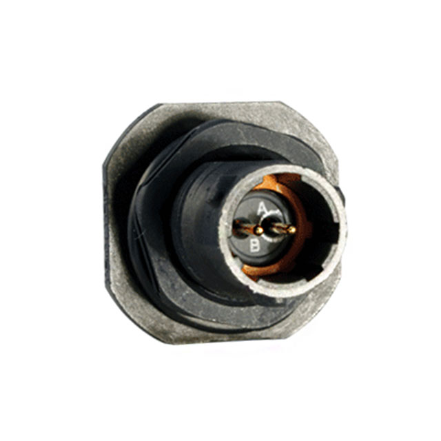 2 Position Circular Connector Receptacle, Male Pins Solder