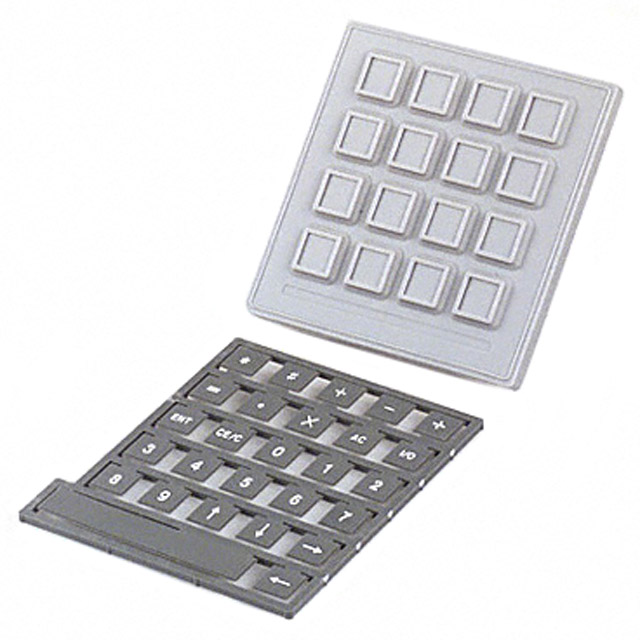 Keypad Switch 16 Rubber Overlay Keys Conductive Rubber Contacts Matrix Output Non-Illuminated 0.05A @ 24VDC