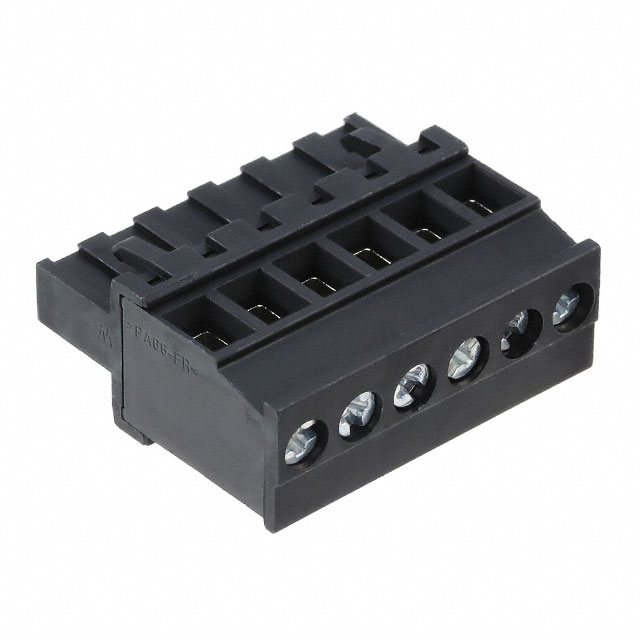 6 Position Terminal Block Plug, Female Sockets 0.197