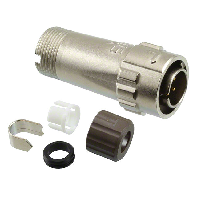 4 Position Circular Connector Plug, Male Pins Solder Cup