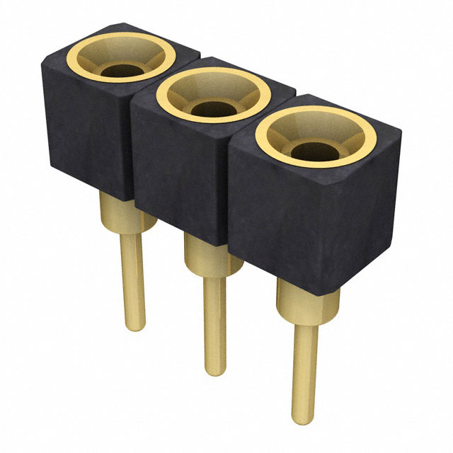 3 Position Receptacle Connector 0.100 (2.54mm) Through Hole Gold