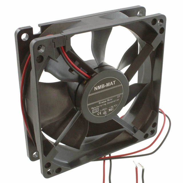 Fan Tubeaxial 12VDC Square - 92mm L x 92mm H Ball 54.4 CFM (1.52m3/min) 2 Wire Leads