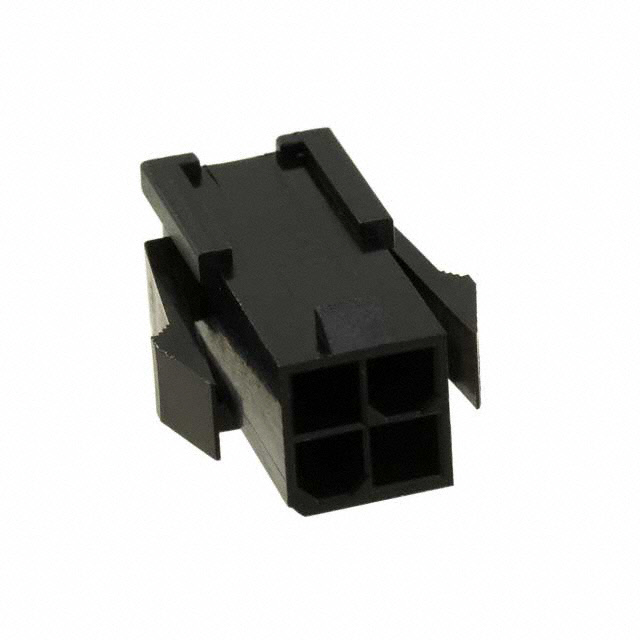 4 Rectangular Connectors - Housings Plug Black 0.165 (4.20mm)