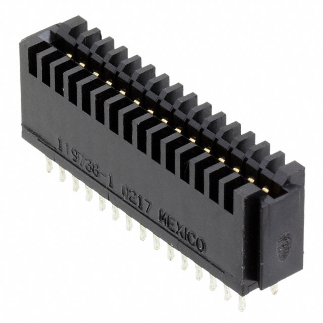 30 Position Female Connector Non Specified - Dual Edge Gold 0.100 (2.54mm) Black