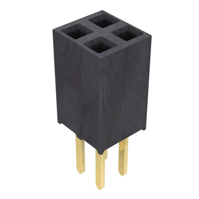 4 Position Receptacle Connector 0.100 (2.54mm) Through Hole Gold