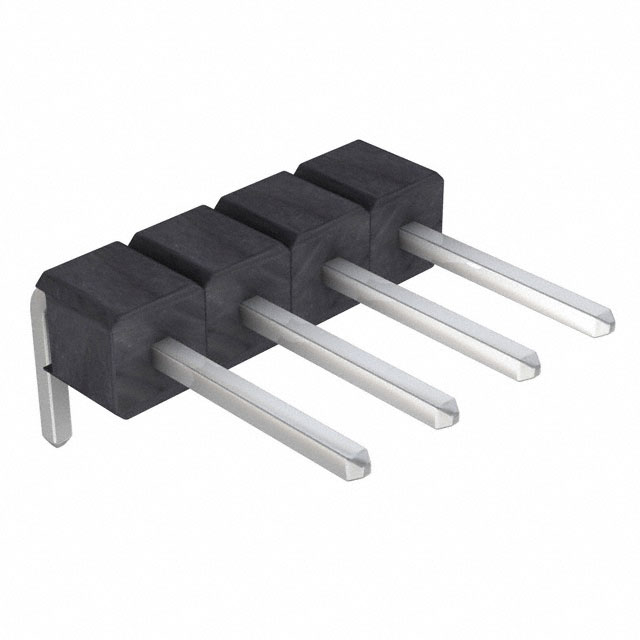 Connector Header Through Hole, Right Angle 4 position 0.100