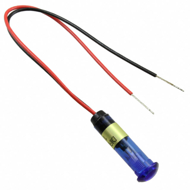 LED Panel Indicator Blue 6° 12V 30mA Wire Leads - 6 (152.40mm)