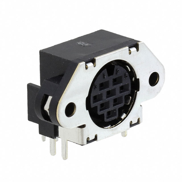 8 Position Circular Connector Receptacle, Female Sockets Solder