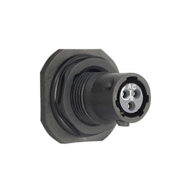 3 Position Circular Connector Receptacle, Female Sockets Solder