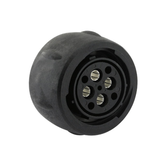 4 (3 + PE) Position Circular Connector Plug Housing Free Hanging (In-Line) Coupling Nut