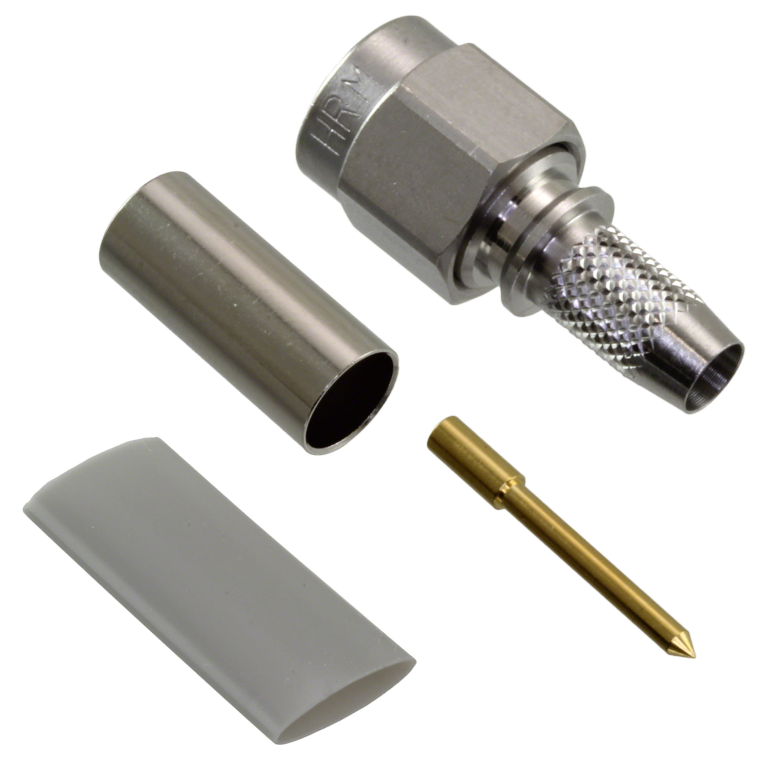 SMA Connector Plug, Male Pin 50 Ohms Free Hanging (In-Line) Solder