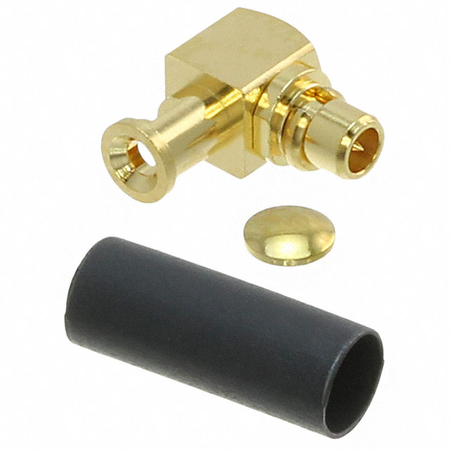 MMCX Connector Plug, Male Pin 50 Ohms Free Hanging (In-Line), Right Angle Solder