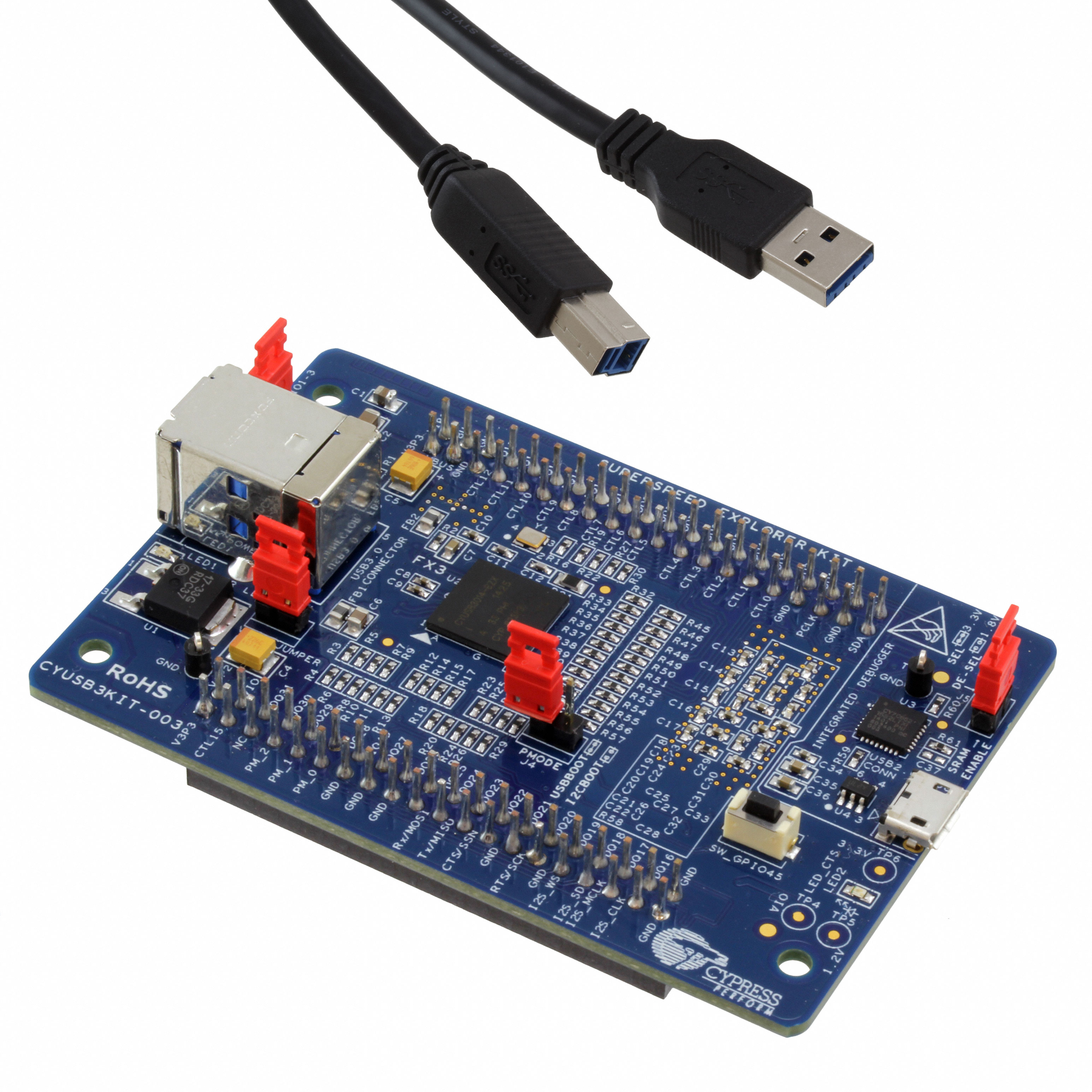 디바이스마트,MCU보드/전자키트 > 프로세서/개발보드 > 데모기판/키트(디지키),,CYUSB3KIT-003,KIT DEV EZ-USB FX3 USB3.0 / Digi-Key Part Number : 428-3347-ND