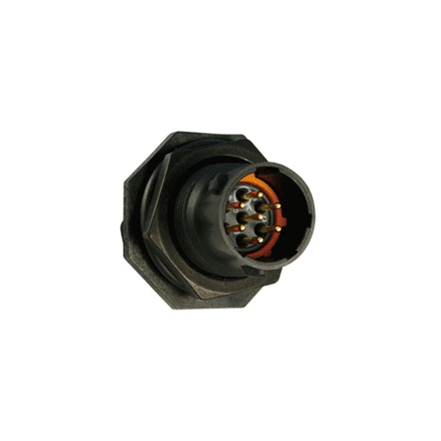 7 Position Circular Connector Receptacle, Male Pins Solder Cup