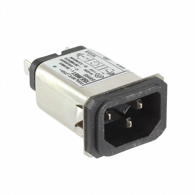 Power Entry Connector Receptacle, Male Blades IEC 320-C14 Panel Mount, Snap-In