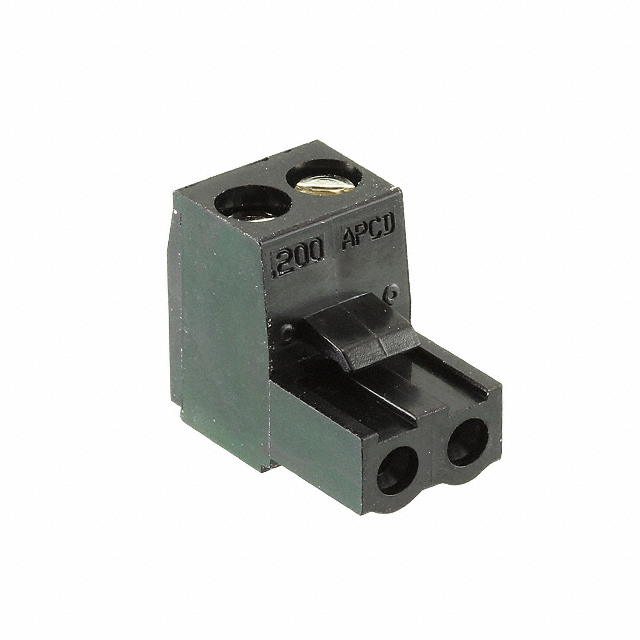 2 Position Terminal Block Plug, Female Sockets 0.200