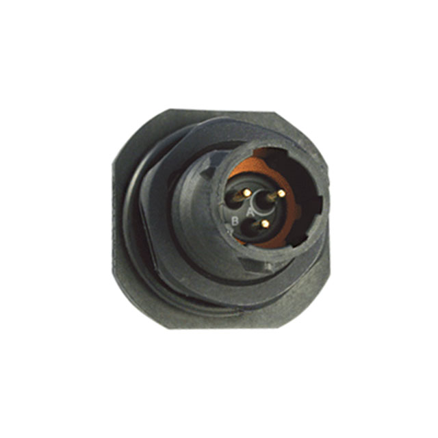 3 Position Circular Connector Receptacle, Male Pins Solder Cup