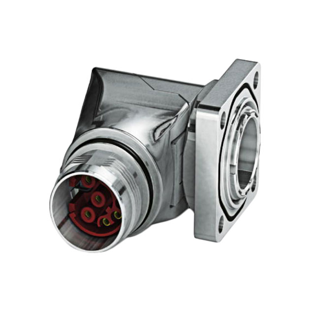 17 Position Circular Connector Receptacle Housing Panel Mount, Right Angle Backshell, Rotatable