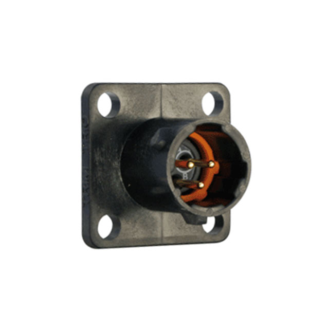 3 Position Circular Connector Receptacle, Male Pins Solder