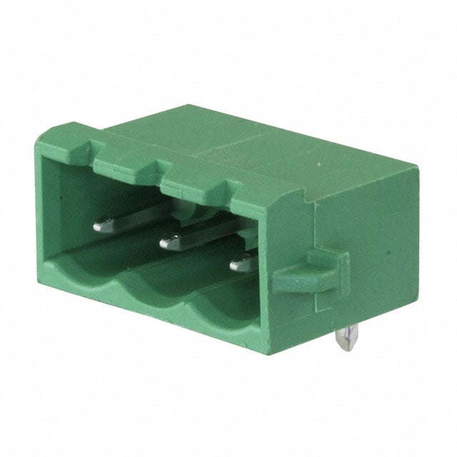 3 Position Terminal Block Header, Male Pins, Shrouded (4 Side) 0.200