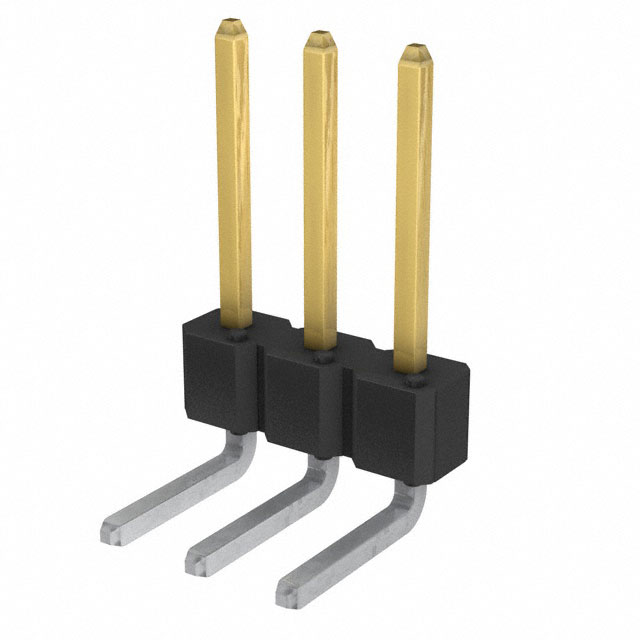 Connector Header Through Hole, Right Angle 3 position 0.100