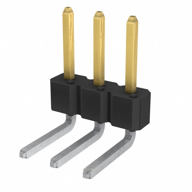 Connector Header Through Hole, Right Angle 3 position 0.100