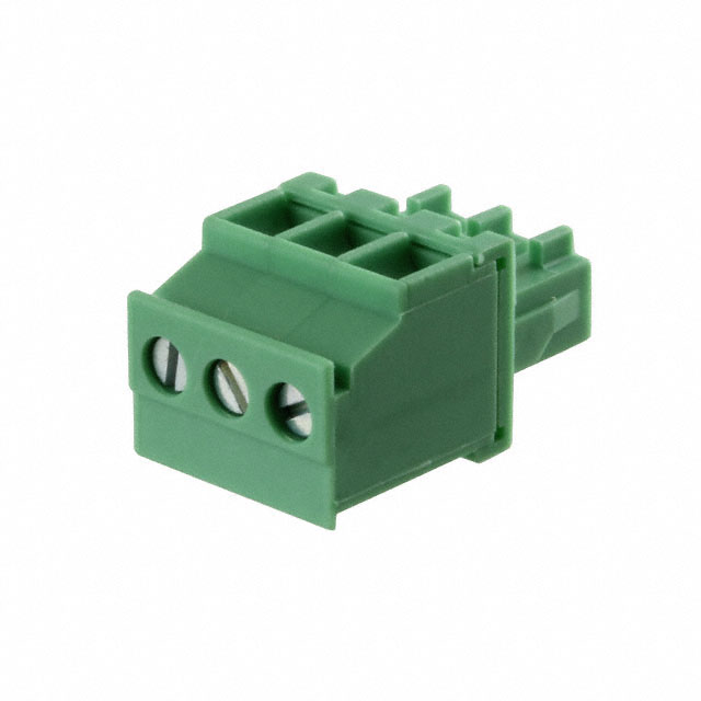 3 Position Terminal Block Plug, Female Sockets 0.150