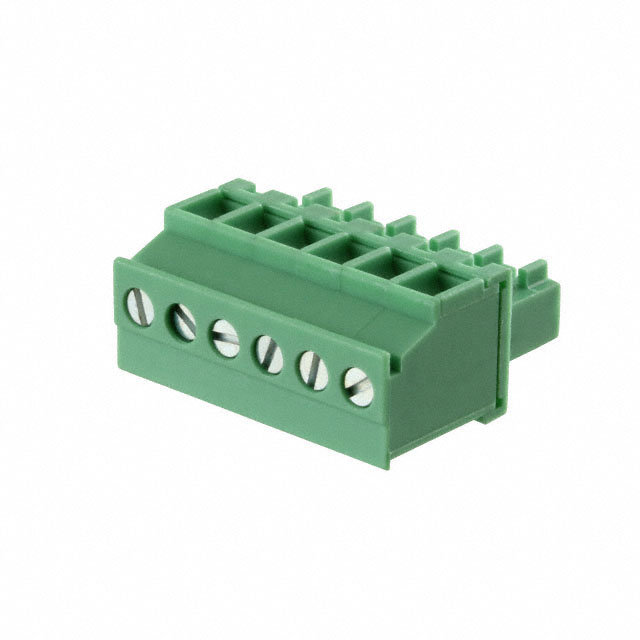 6 Position Terminal Block Plug, Female Sockets 0.150