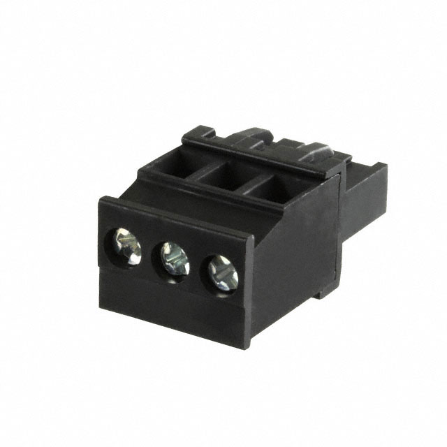 3 Position Terminal Block Plug, Female Sockets 0.200