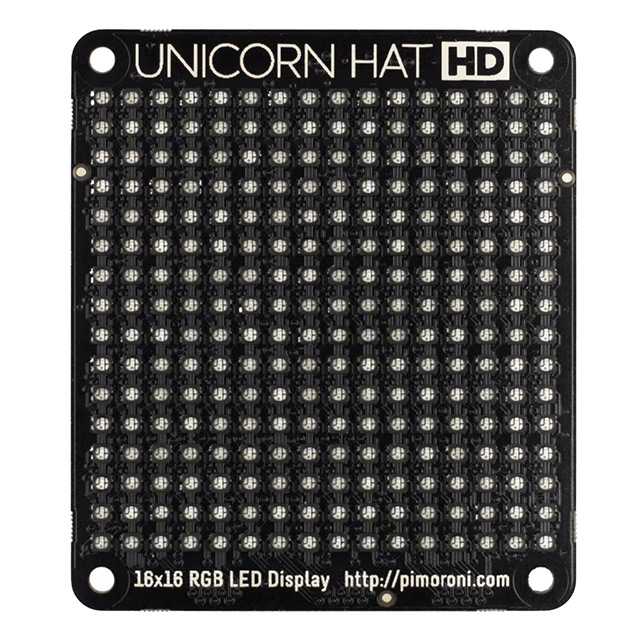 디바이스마트,MCU보드/전자키트 > 프로세서/개발보드 > 확장기판/도터카드(디지키),,PIM273,UNICORN HAT HD 16X16 RGB LED / Digi-Key Part Number : 1778-1110-ND