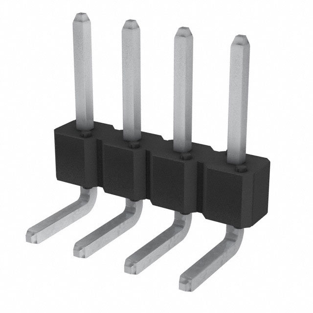 Connector Header Through Hole, Right Angle 4 position 0.100