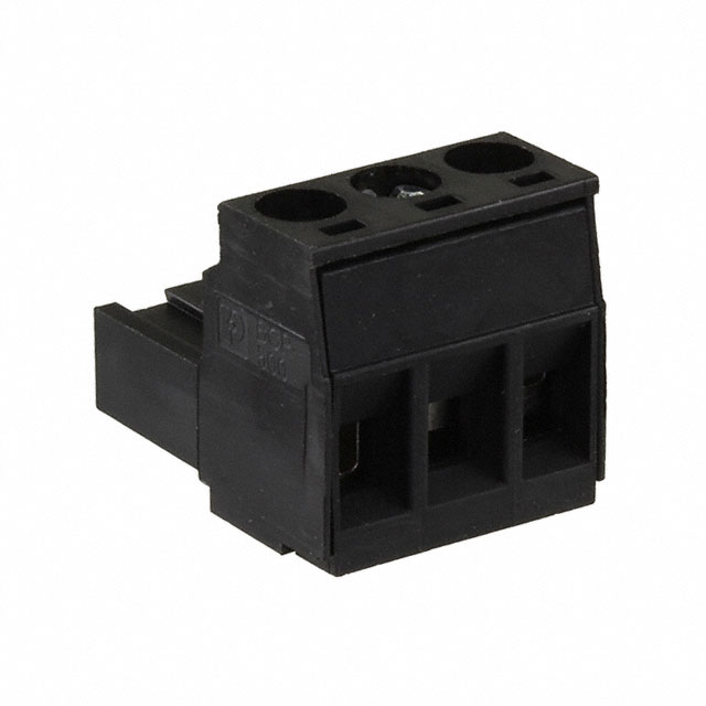 3 Position Terminal Block Plug, Female Sockets 0.197
