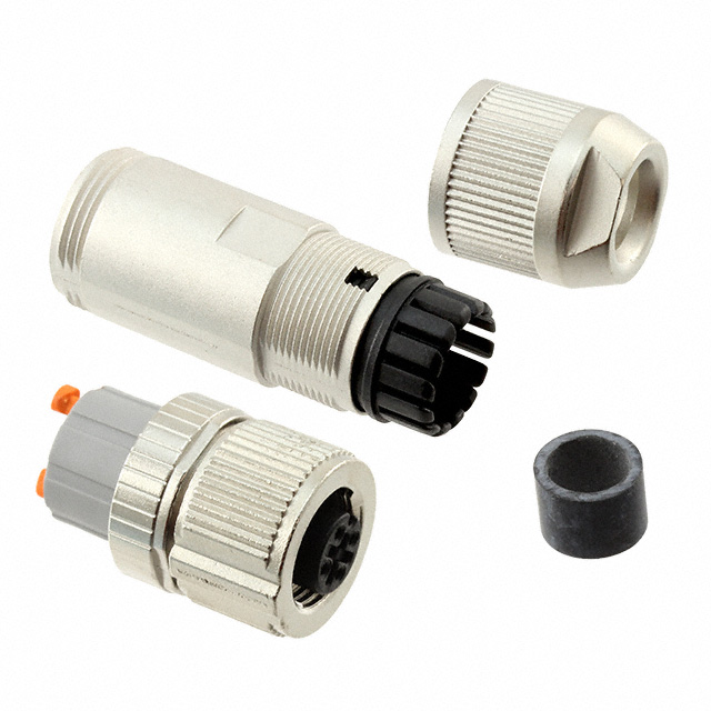 4 Position Circular Connector Receptacle, Female Sockets Spring-Cage