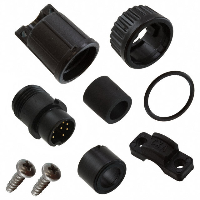 8 Position Circular Connector Plug, Male Pins Solder Cup