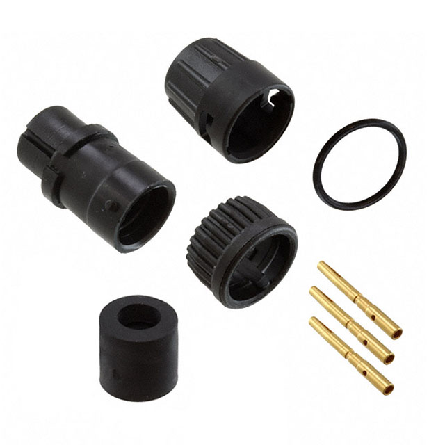 3 Position Circular Connector Plug, Female Sockets Crimp