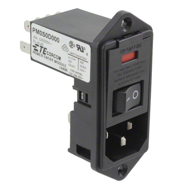 Power Entry Connector Receptacle, Male Blades - Module IEC 320-C14 Panel Mount, Flange