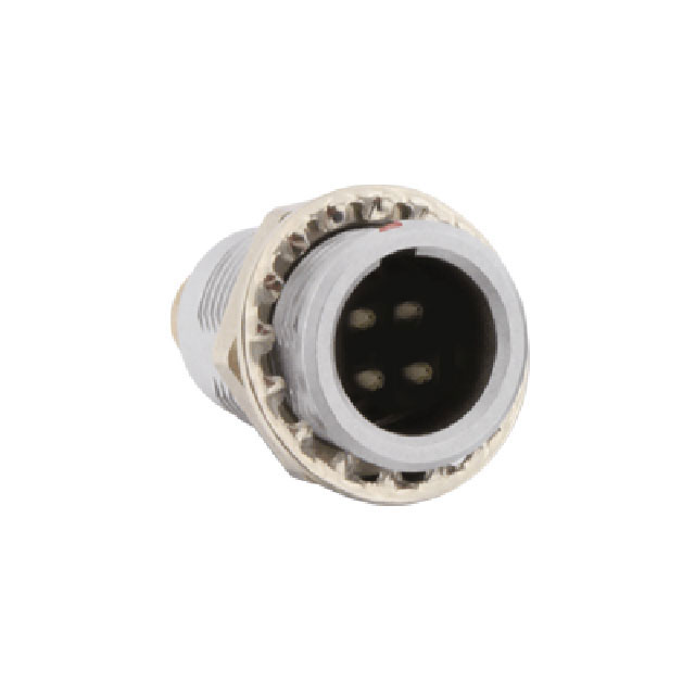 4 Position Circular Connector Receptacle, Male Pins Crimp
