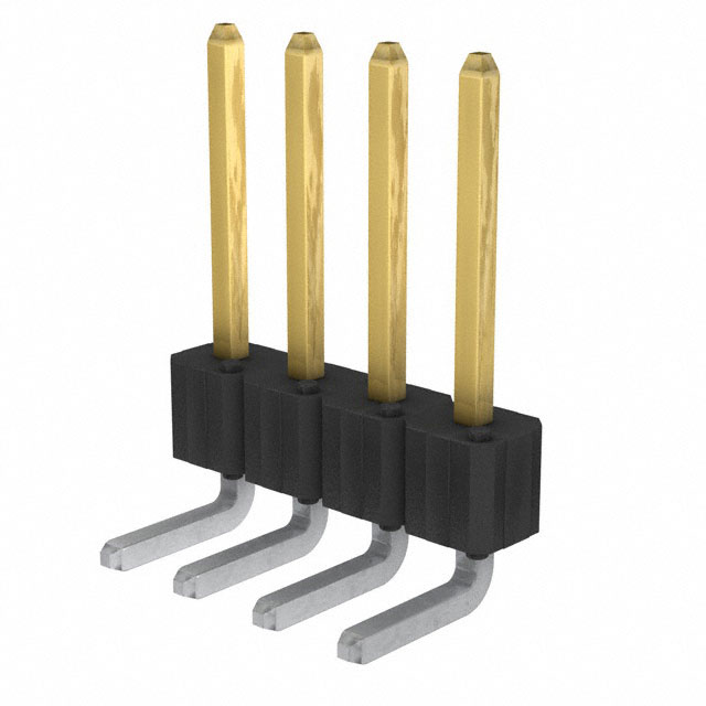 Connector Header Through Hole, Right Angle 4 position 0.100