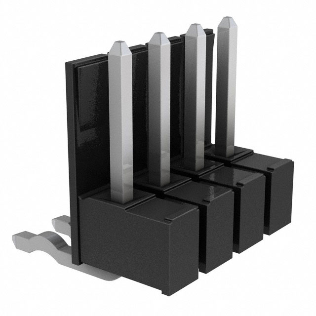 Connector Header Through Hole, Right Angle 4 position 0.100