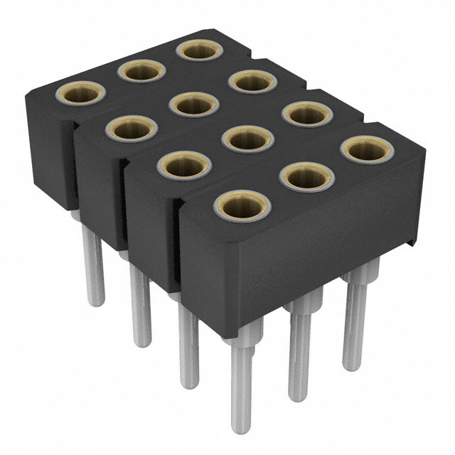 12 Position Socket Connector 0.100 (2.54mm) Through Hole Gold