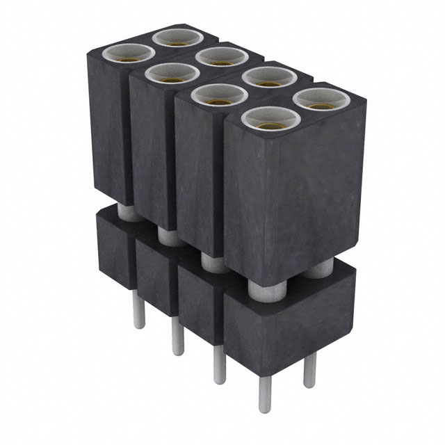 8 Position Socket Connector 0.100 (2.54mm) Through Hole Gold