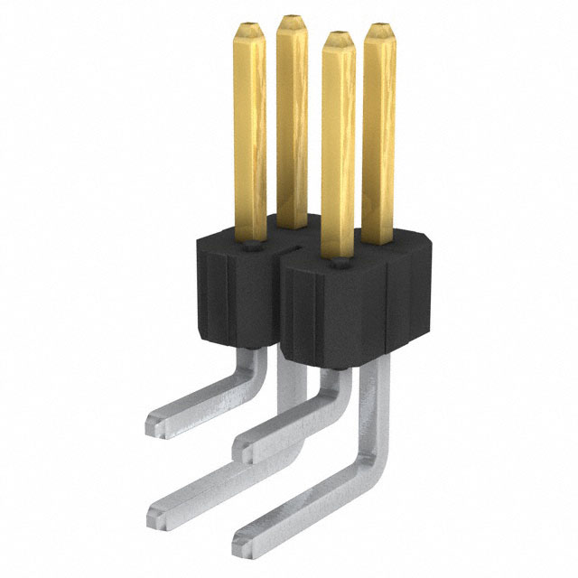 Connector Header Through Hole, Right Angle 4 position 0.100