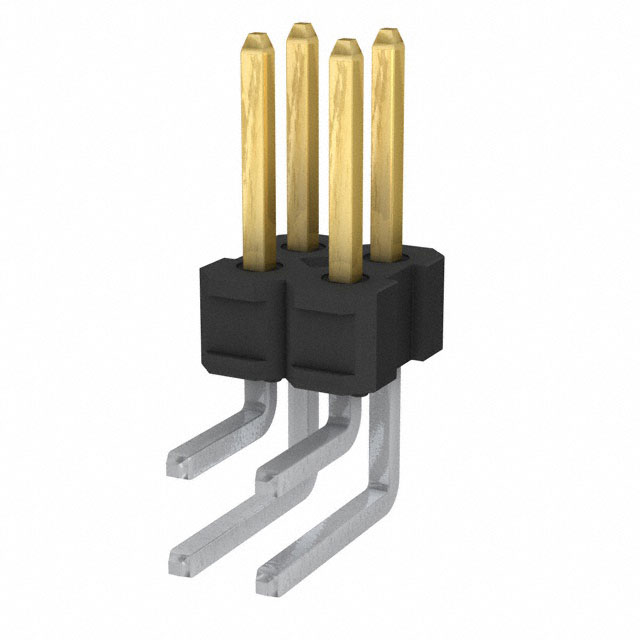 Connector Header Through Hole, Right Angle 4 position 0.100