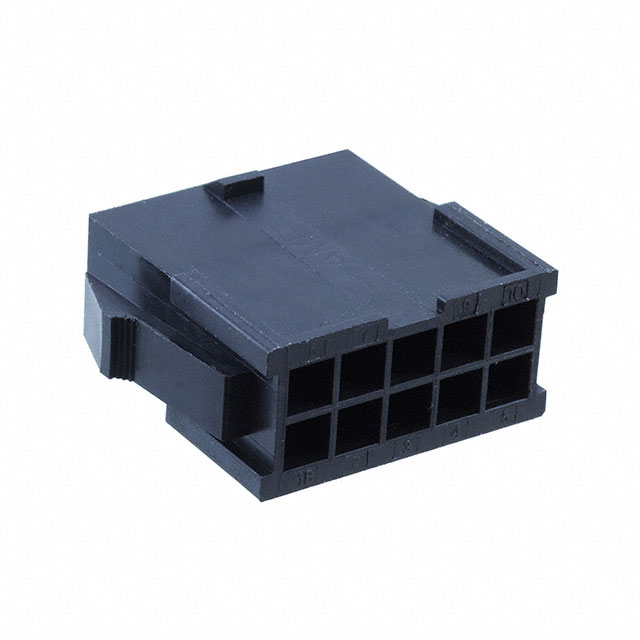 10 Rectangular Connectors - Housings Plug Black 0.165 (4.20mm)